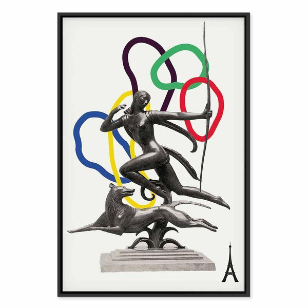 Quadro - Woman With Dog - Illustration