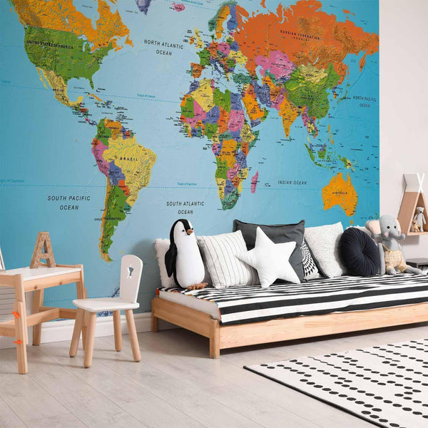 Carta da parati - World Map: Colourful Geography