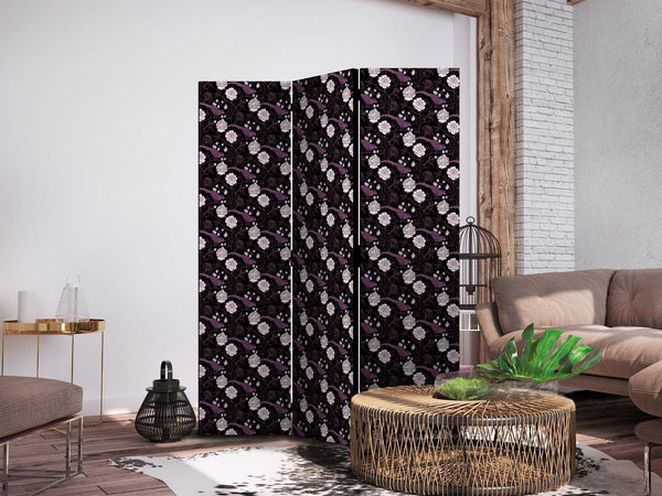 Paravento - Birds Among Flowers - Pheasants Amidst Peonies - Purple