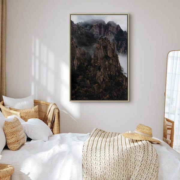 Quadro - Heart of Mountain Landscape (1-part) - Clouds Amid Rocks