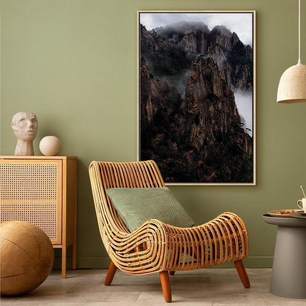 Quadro - Heart of Mountain Landscape (1-part) - Clouds Amid Rocks
