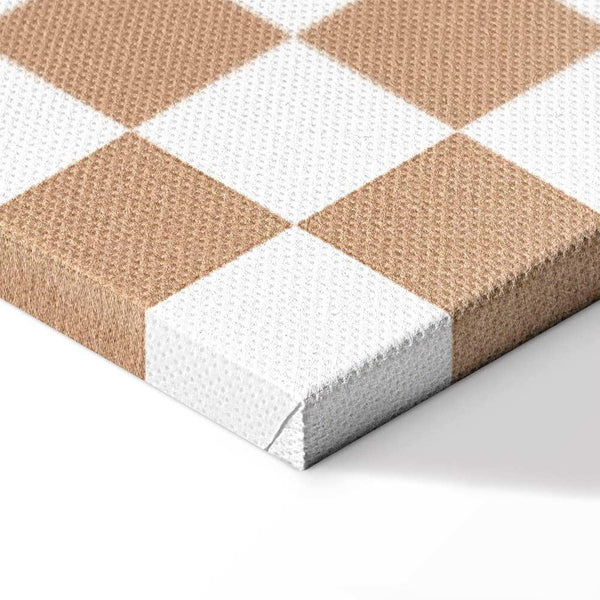 Quadro - Checkerboard Pattern - Brown-White Grid with a Subtle Noise