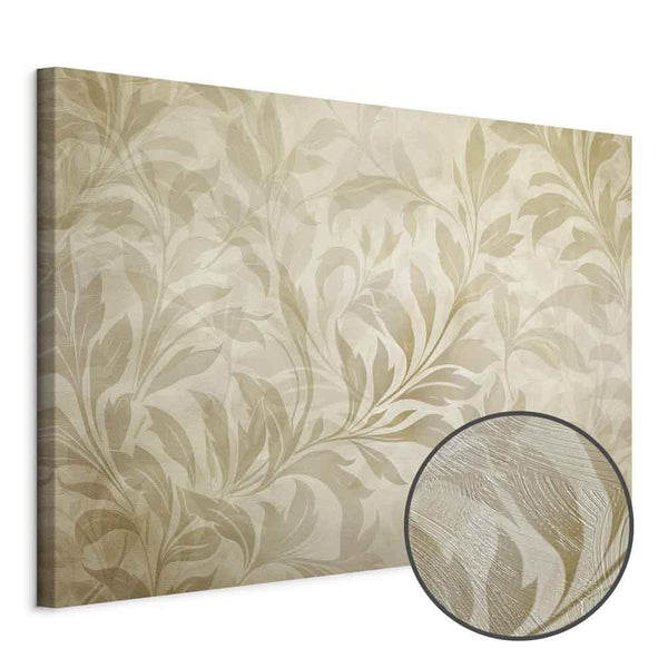 Quadro - Botanical Motif with Leaves and Vines in Sand Colors