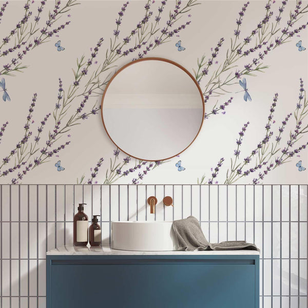 Tappezzeria murale - Butterflies Among the Lavender