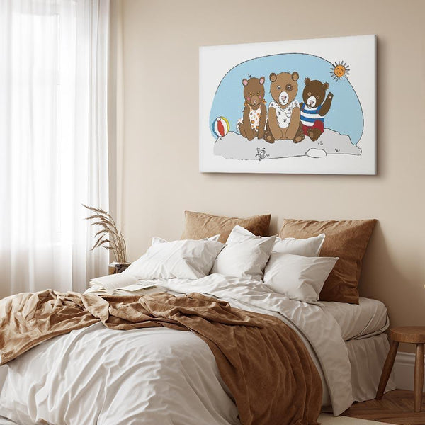 Quadro - Teddy Bears on the Beach (1 Part) Wide
