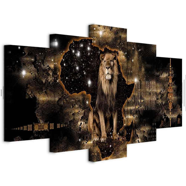 Quadro - Golden Lion (5 Parts) Wide