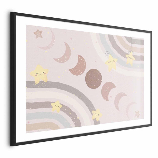 Poster - Phases of the Moon with a Rainbow