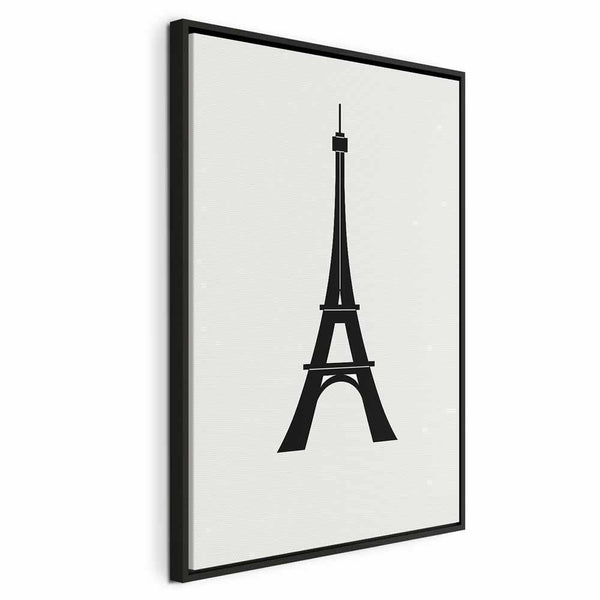 Quadro - Eiffel Tower Simple Graphics in Black and White