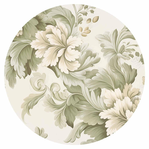 Carta da parati rotonda - Vintage flowers in bright colours