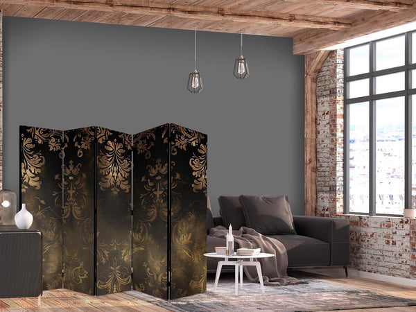 Paravento - Baroque Ornaments in Patinated Gold and Bronze - Retro Motif