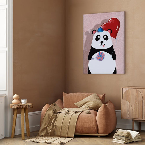 Quadro - Panda with a Balloon (1 Part) Vertical