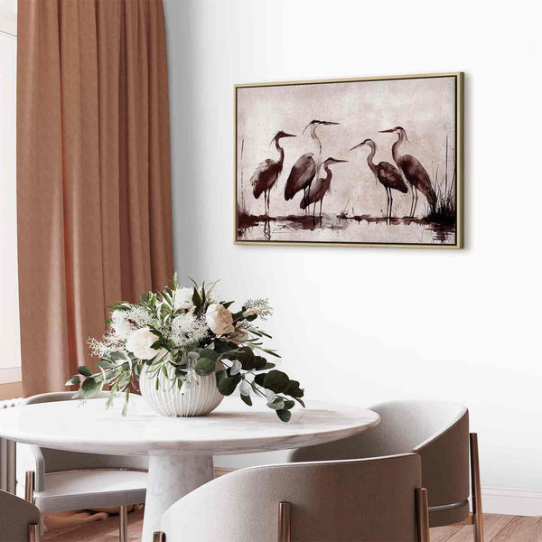 Quadro - Herons painted with ink