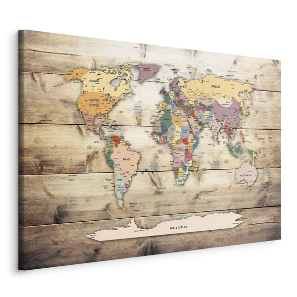 Quadro - World Map: Colourful Continents