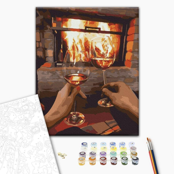 Quadro fai da te - An evening by the fireplace