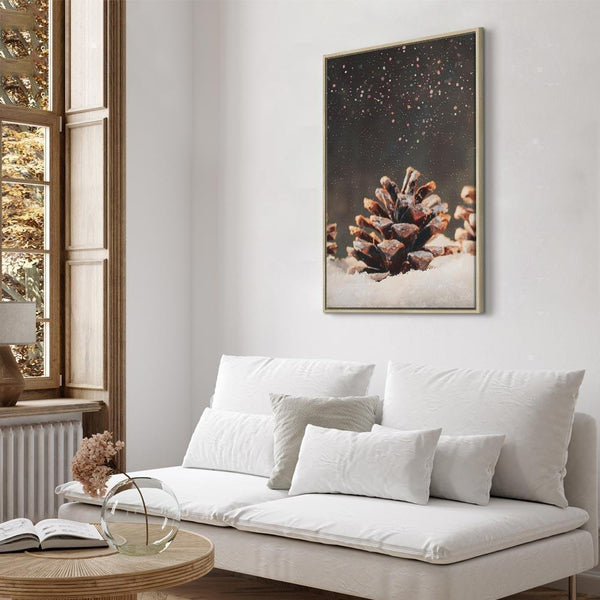 Quadro - Winter Pine Cone (1 Part) Vertical