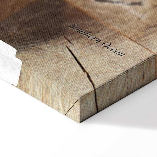 Quadro - World Map: Wooden Mosaic