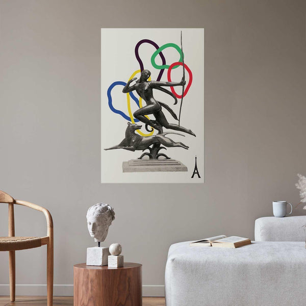 Poster - Collage Graphic - Woman Shooting a Bow