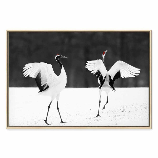 Quadro - Dancing Cranes (1 Part) Wide