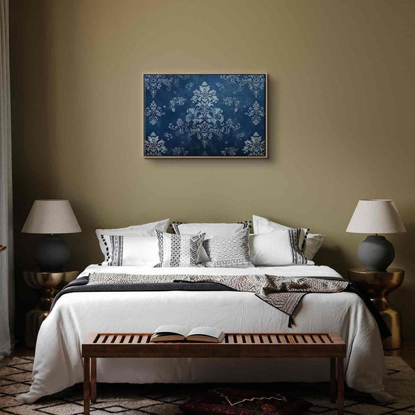 Quadro - Retro Ornament Decorative Motif in Worn Blues