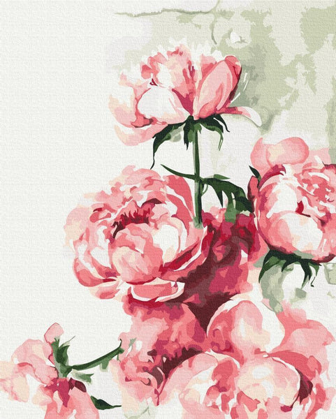Quadro fai da te - Watercolour with peonies