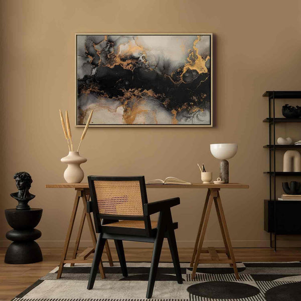 Quadro - Golden explosions – abstract pattern inspired by marble