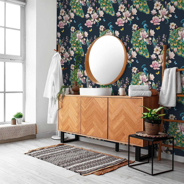 Tappezzeria murale - Magnolias and Peacocks