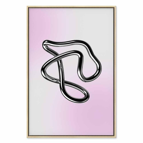 Quadro - Silver Intricacies - Fluid Metallic Figure on a Gradient Background