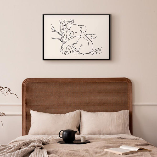 Quadro - Quiet Charm of Nature (1-part) - Sleeping Koala in Black and White