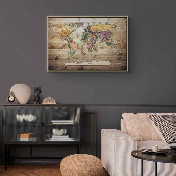 Quadro - World Map: Colourful Continents