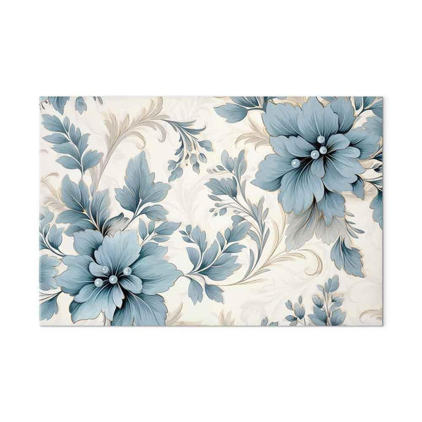 Quadro - Turquoise Flowers in Retro Ambience Floristic Ornaments
