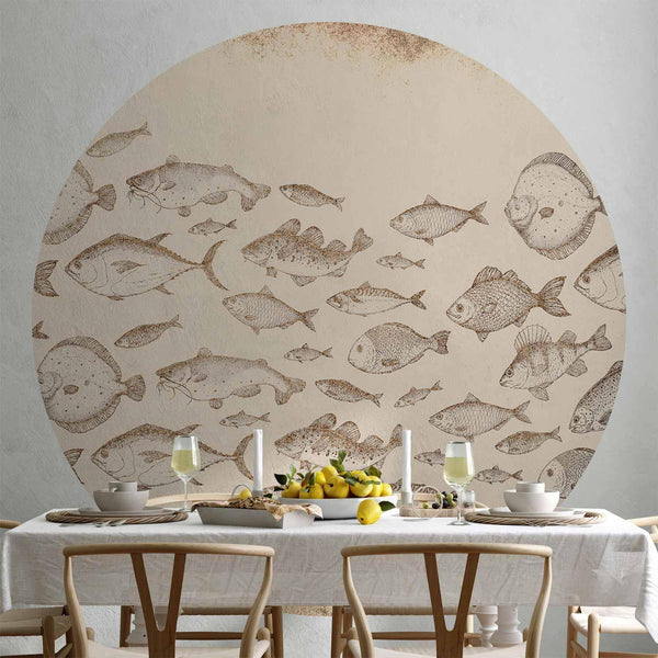 Carta da parati rotonda - Subtle fish