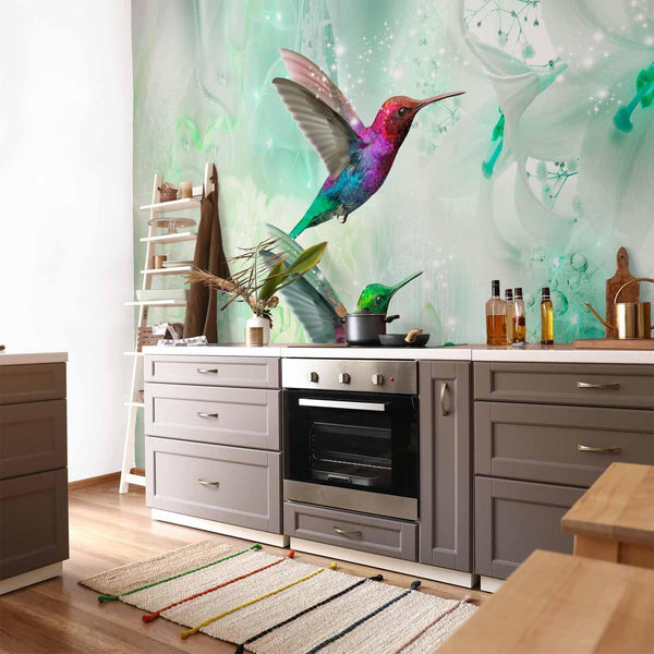 Carta da parati - Colourful Hummingbirds (Green)
