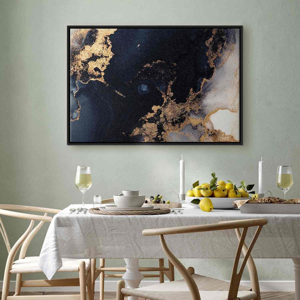 Quadro - Marble and navy blue – abstract textured pattern inspired by the starry sky