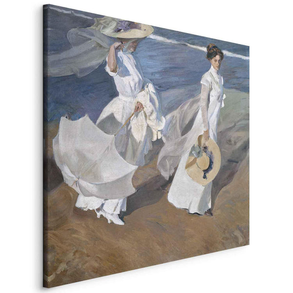Quadro - Joaquín Sorolla y Bastida – Strolling along the Seashore