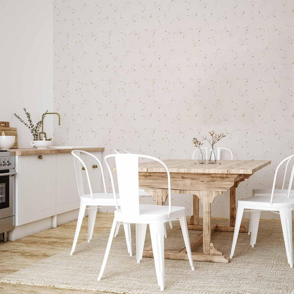 Tappezzeria murale - Star Map - Delicate Constellations in Warm Shades