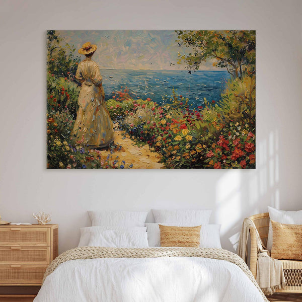 Quadro XXL - Nostalgic impression - a pensive woman contemplating