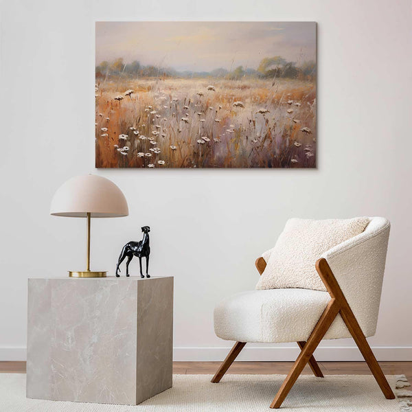 Quadro - Impressionist meadow – field landscape in a pastel colour palette