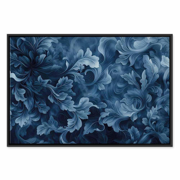 Quadro - Abstract Ornaments Dark Blue Victorian Leaves
