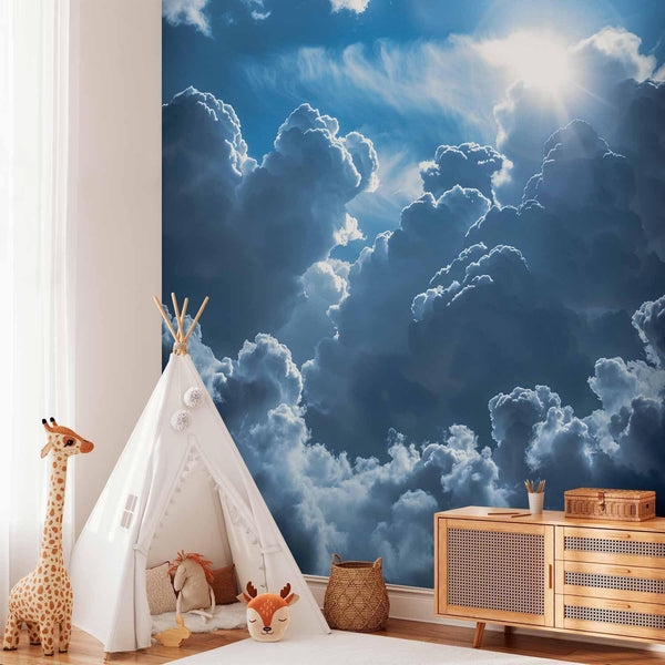 Carta da parati - Animated Scenery: The Sun Battling with Clouds