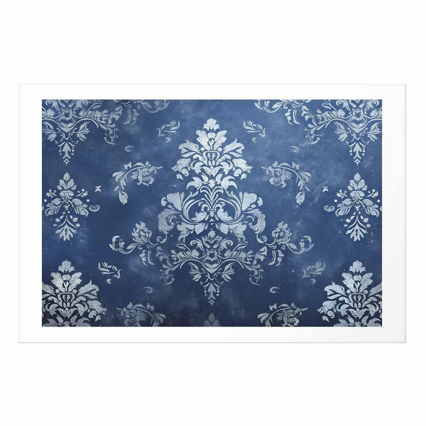 Poster - Retro Ornament in Worn Blues