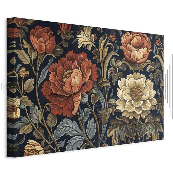 Quadro - Tapestry Large Flowers Retro Floral Motif in Kilim Style