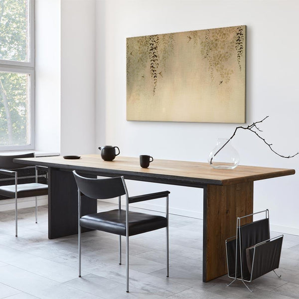 Quadro - Spring Orchard - Hummingbirds Among Tree Branches in Beige Shades