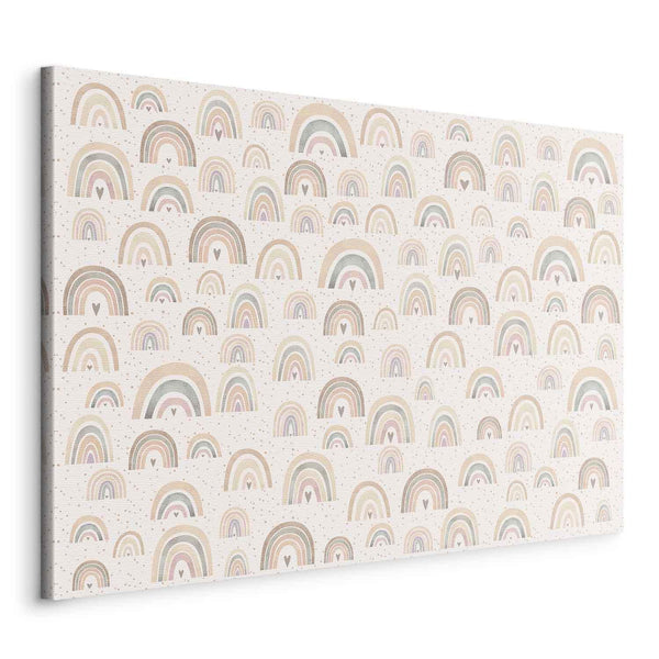 Quadro - Spring - Pastel Rainbows with Hearts on a Rainy Day