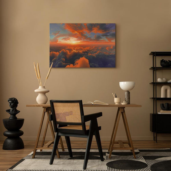 Quadro - When Dawn Tickles the Clouds: A Spectacle of Colors on the Morning Sky