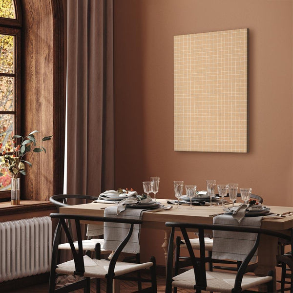 Quadro - Waving Lines - Creamy Grid on a Noisy Pastel Background