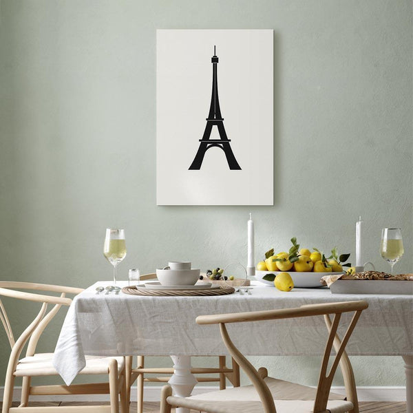Quadro - Eiffel Tower Simple Graphics in Black and White