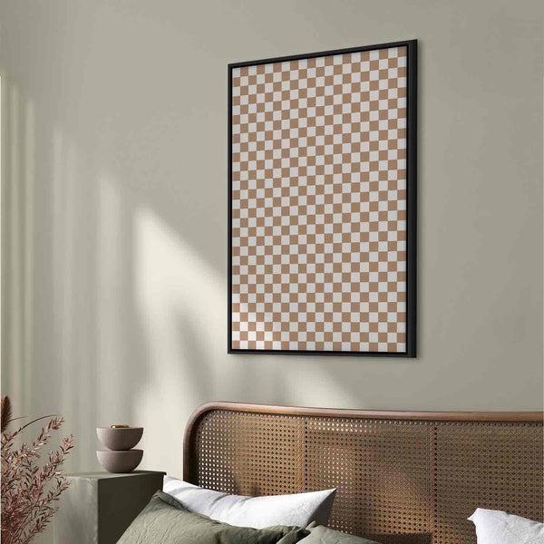 Quadro - Checkerboard Pattern - Brown-White Grid with a Subtle Noise
