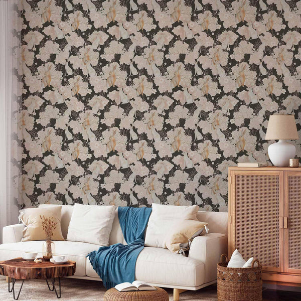 Tappezzeria murale - White and beige hares