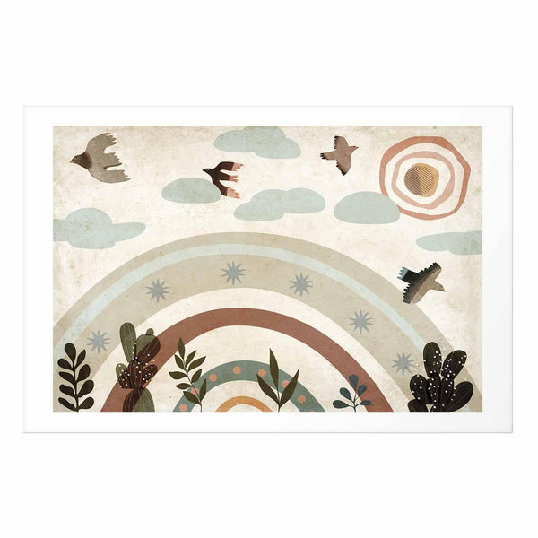 Poster - Rainbow and Birds