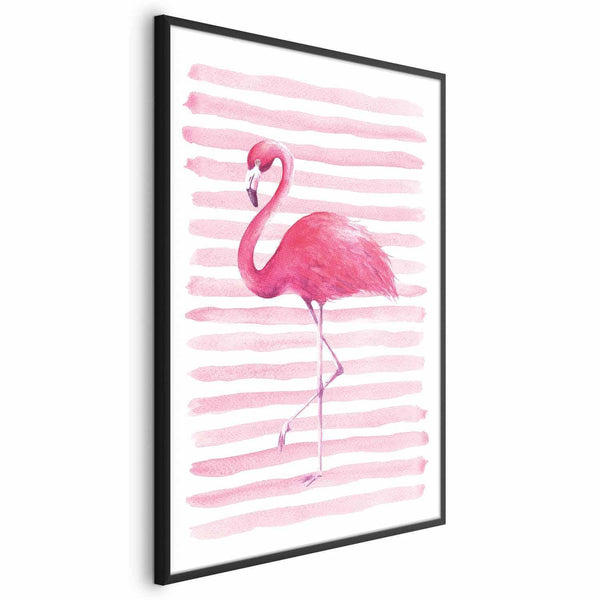 Poster - Flamingo and Stripes